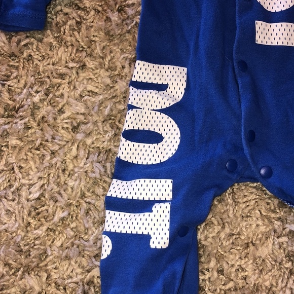 Nike just do it onesie blue and white footie nikes full snap size 3 month old - Picture 3 of 5